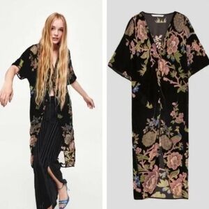 Zara velvet burnout tunic/ duster